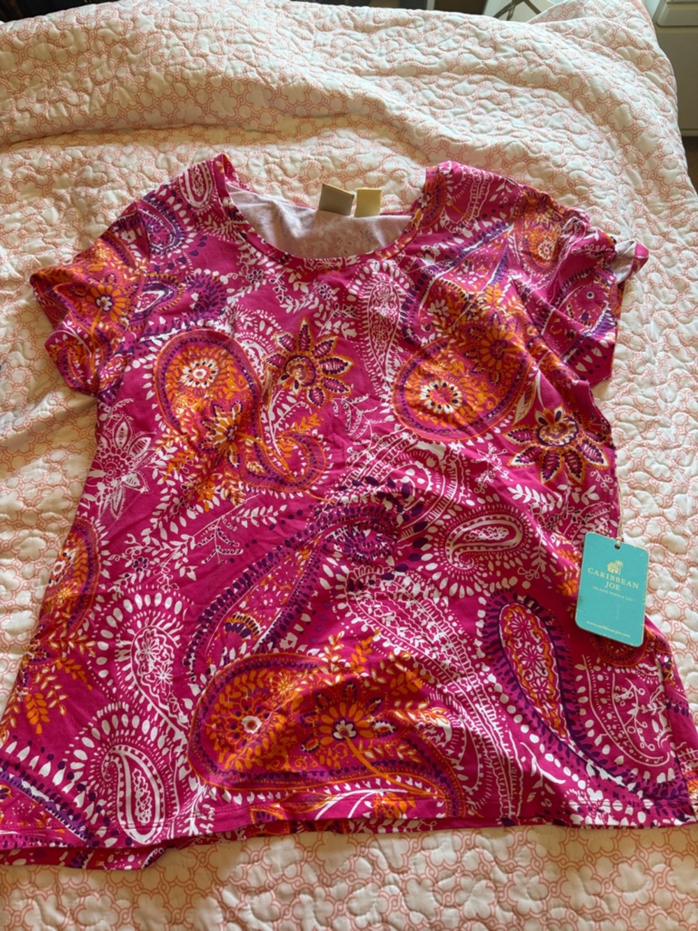 Women’s Pink Paisley Short-Sleeve Tee